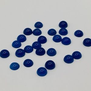 25 pieces 6mm Blue Agate Natural Round Cabochon Gemstone Flat-back